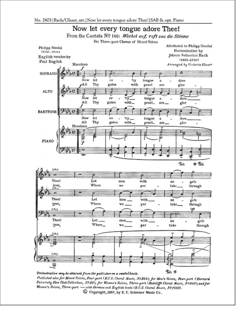 Now Let Every Tongue Adore Thee, BWV 140