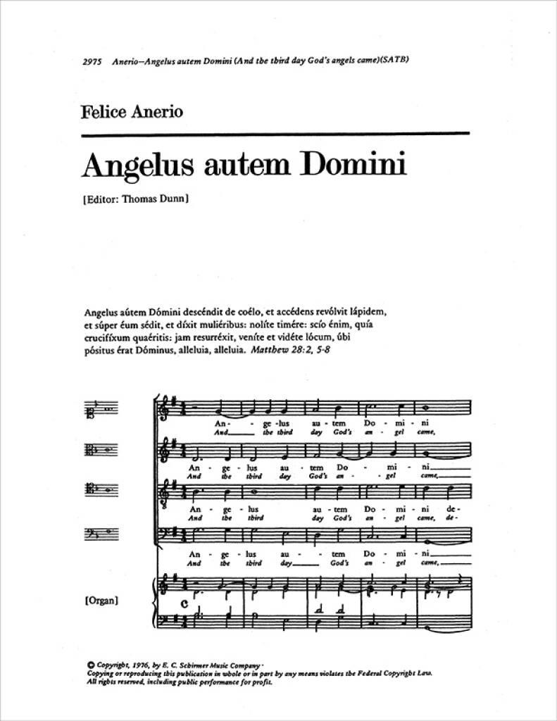 Angelus autem Domini : And the Third Day God's Angel