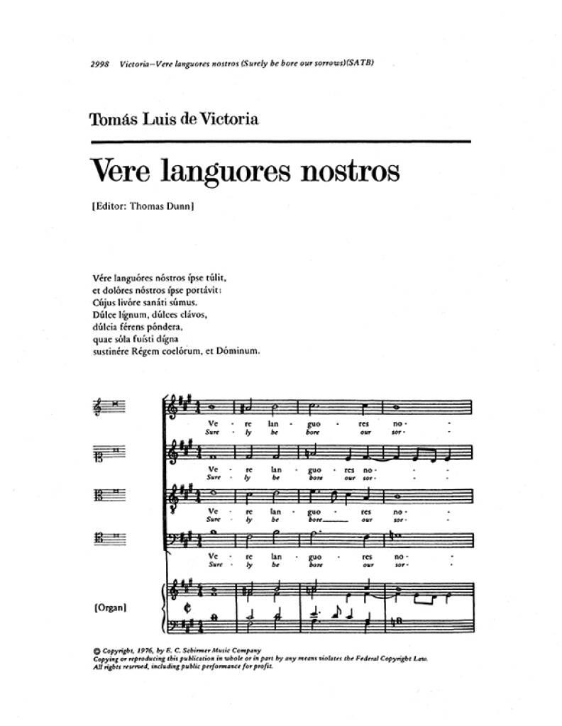 Vere languores nostros : Surely He Hath Bore Our Griefs