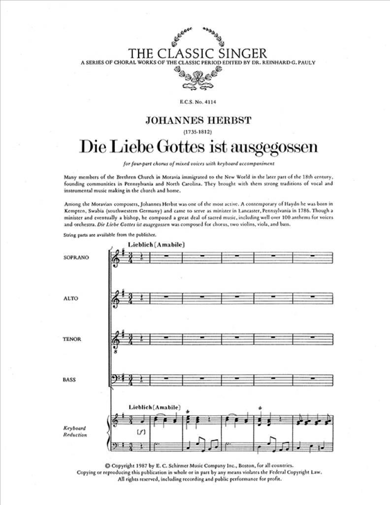 Die Liebe Gottes ist ausgegossen : The Holy Spirit on us descended