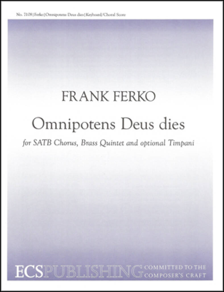 Omnipotens Deus dies : Keyboard/choral score