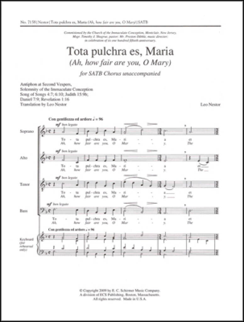 Tota pulchra es, Maria : Ah, how fair are you, O Mary