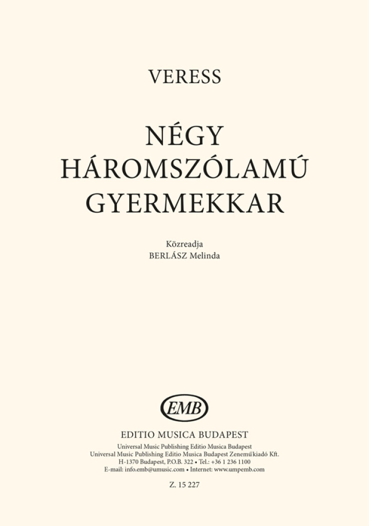 Négy háromszólamú gyermekkar