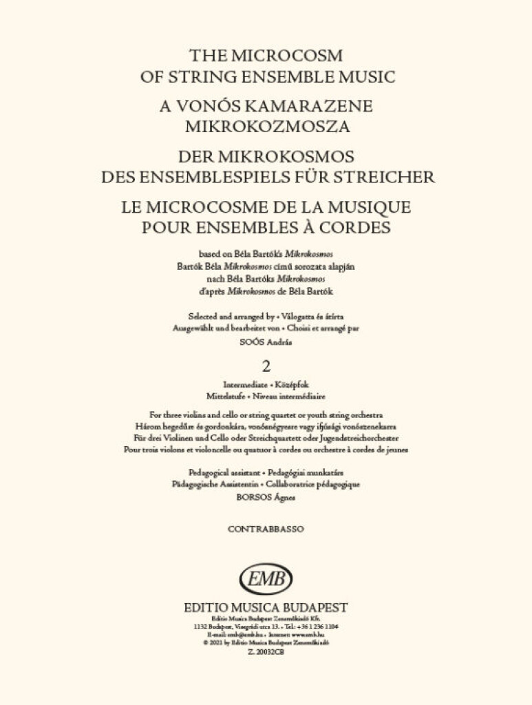 The Microcosm of String Ensemble Music Vol. 2 : based on Béla Bartók's Mikrokosmos - Intermediate