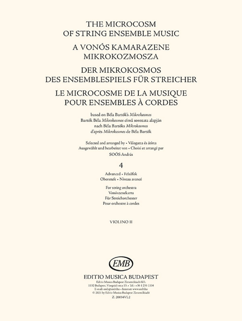 The Microcosm of String Ensemble Music Vol. 4 : based on Béla Bartók's Mikrokosmos for string orchestra