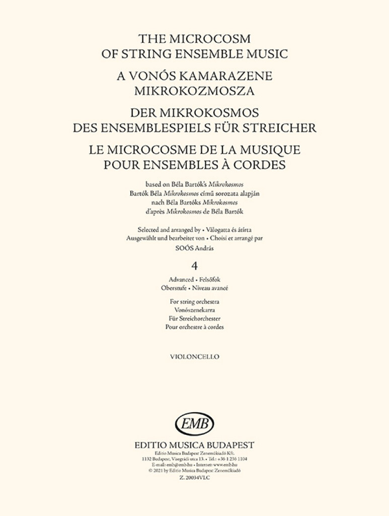 The Microcosm of String Ensemble Music Vol. 4 : based on Béla Bartók's Mikrokosmos for string orchestra