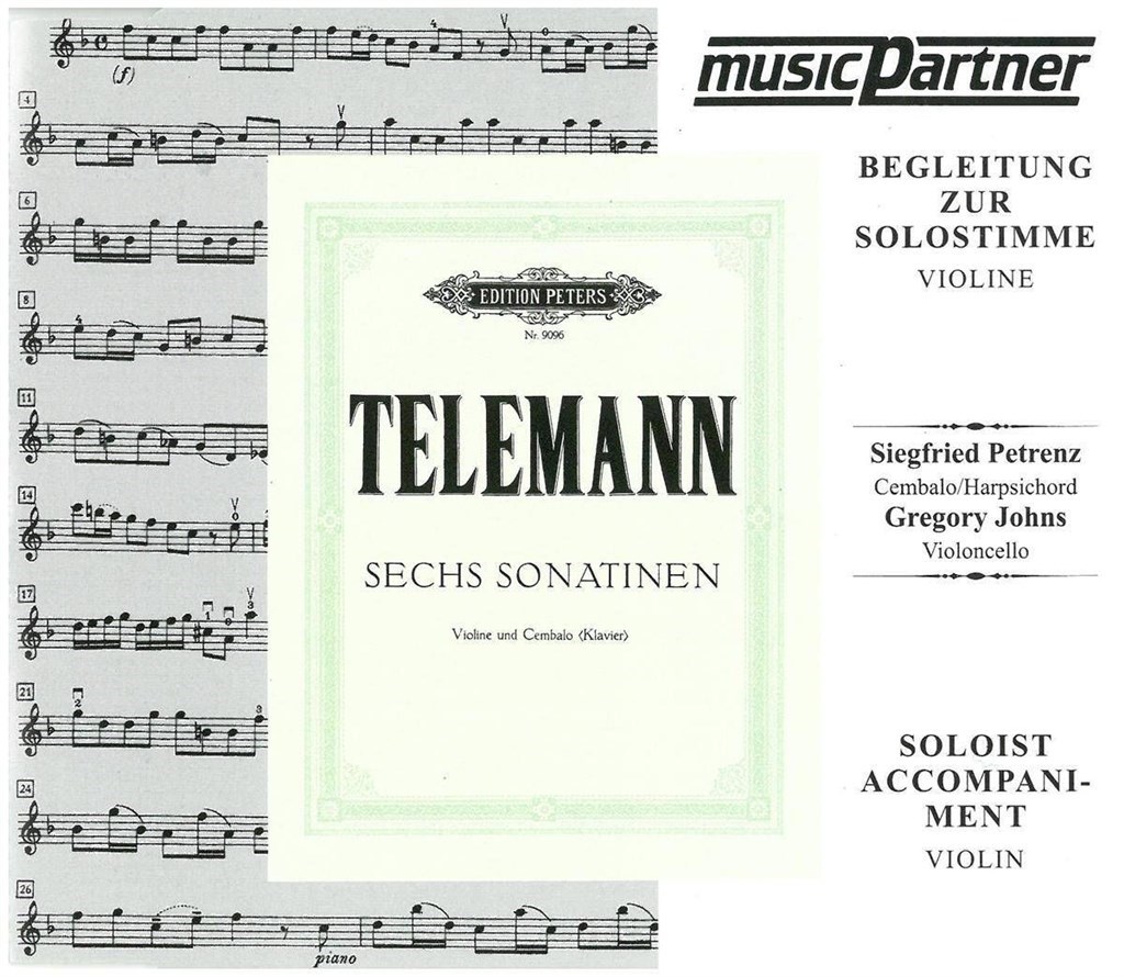 6 Sonatinen : Continuo Begeleitung zur Solostimme Violine