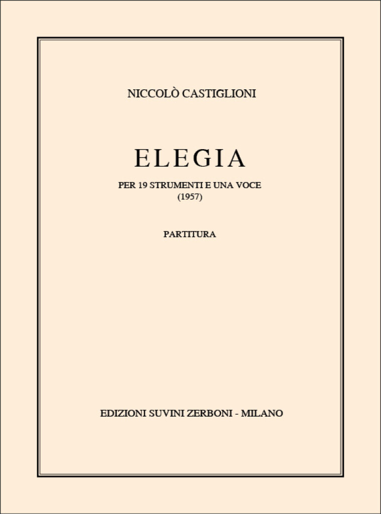Elegia : per 19 strumenti e una voce