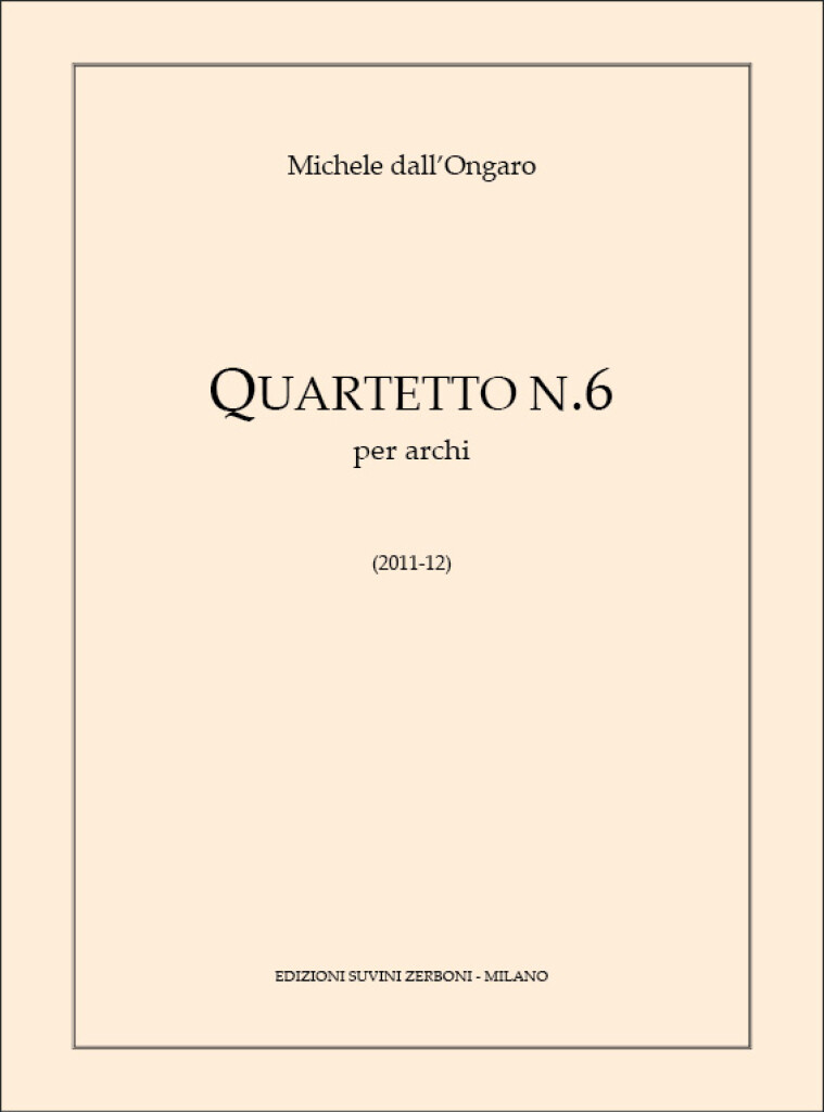 Quartetto N. 6 : per archi
