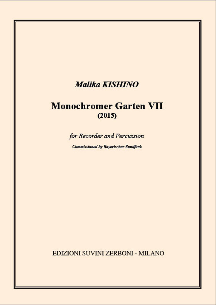 Monochromer Garten VII : for Recorder and Percussion