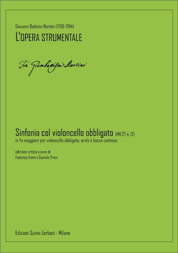 Sinfonia col violoncello obbligato (HH.27 n. 12) : per violoncello obbligato, archi e basso continuo