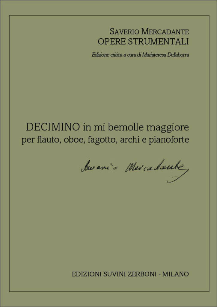 Decimino in mi bemolle maggiore : per flauto, oboe, fagotto, archi e pianoforte