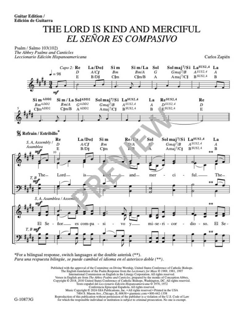 The Lord Is Kind and Merciful : El Señor Es Compasivo