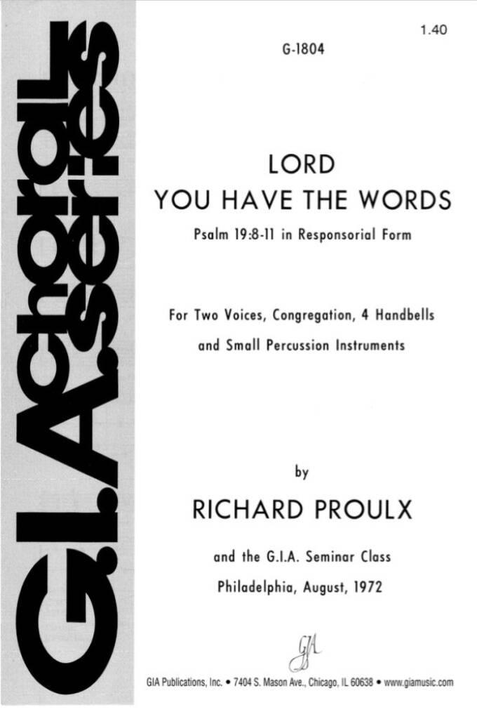 Lord, You Have the Words : 4 Handbells, Small Percussion Instruments
