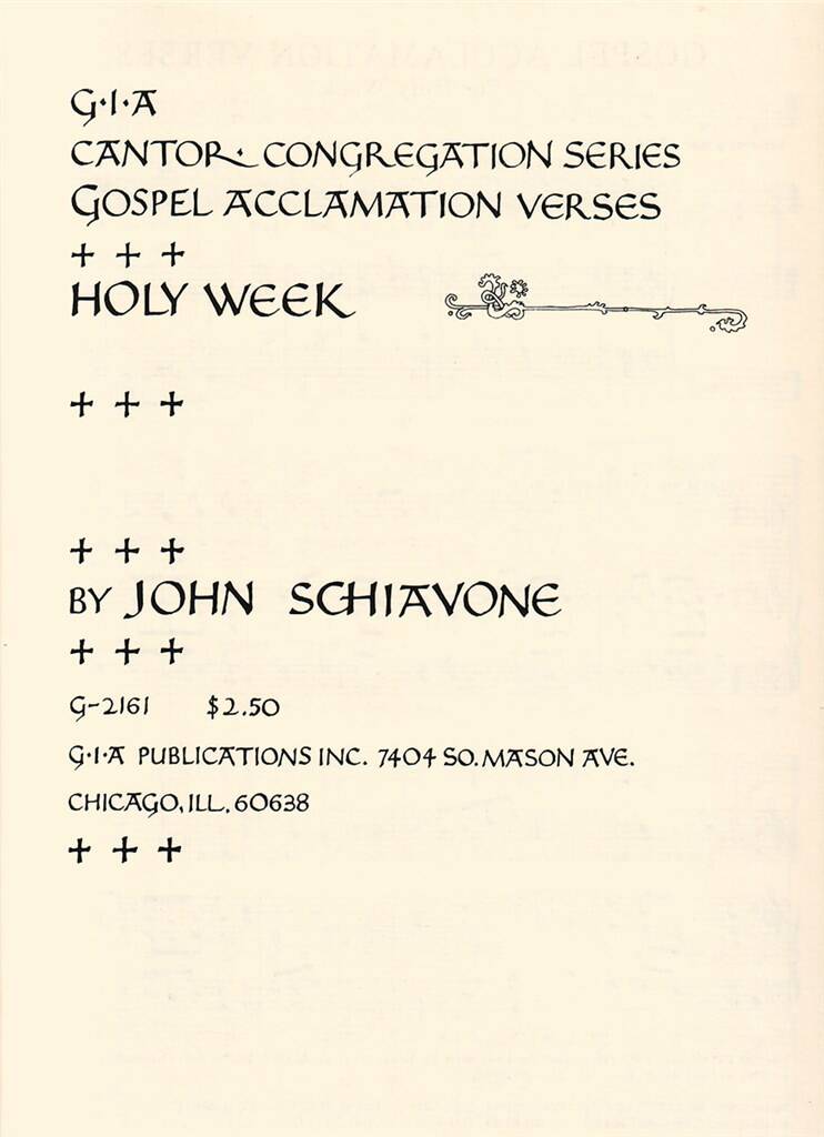 Gospel Acclamation Verses Holy Week