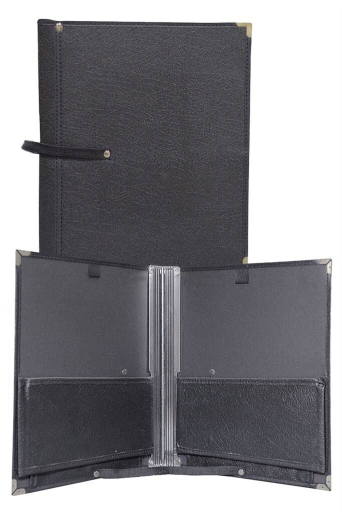 BLACK FOLIO W/STRAP/STRNG