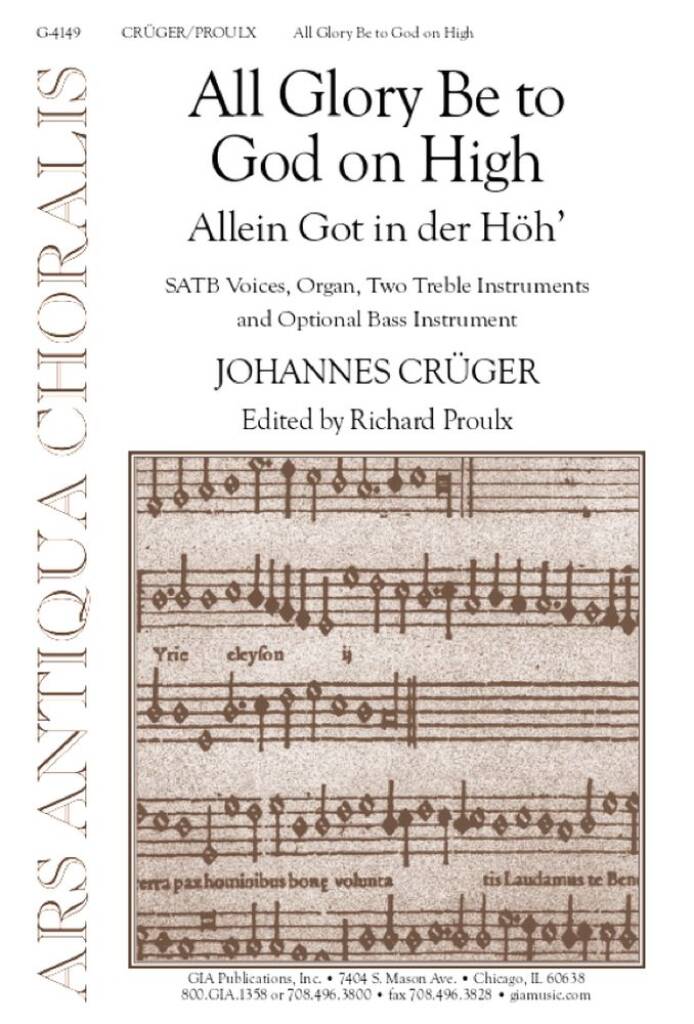 All Glory Be to God on High : 2 Treble instruments- optional Bass instrument