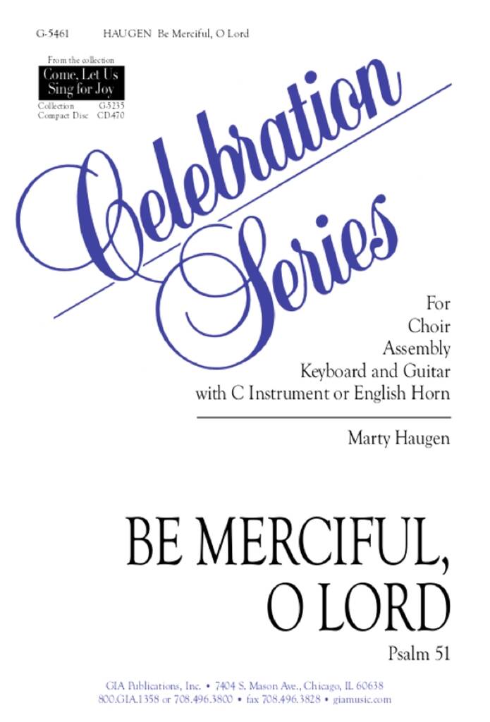 Be Merciful, O Lord : Oboe or other C Instrument, or English Horn