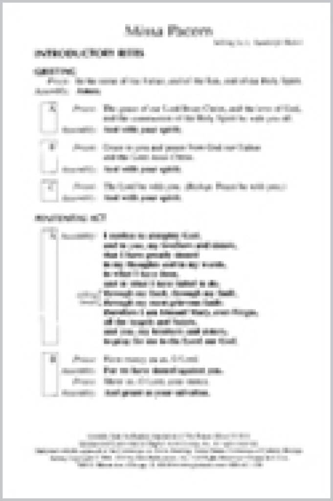 Missa Pacem - Assembly : Revised Order of Mass 2010