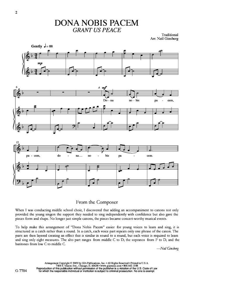 Dona Nobis Pacem : Grant Us Peace