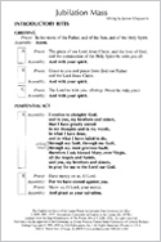 Jubilation Mass - Assembly : Revised Order of Mass 2010