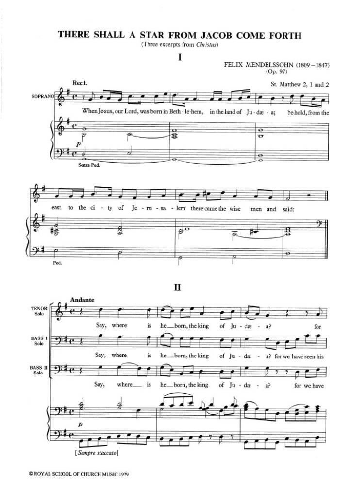 There shall come a star from Jacob come forth : 3 excerpts form Christus