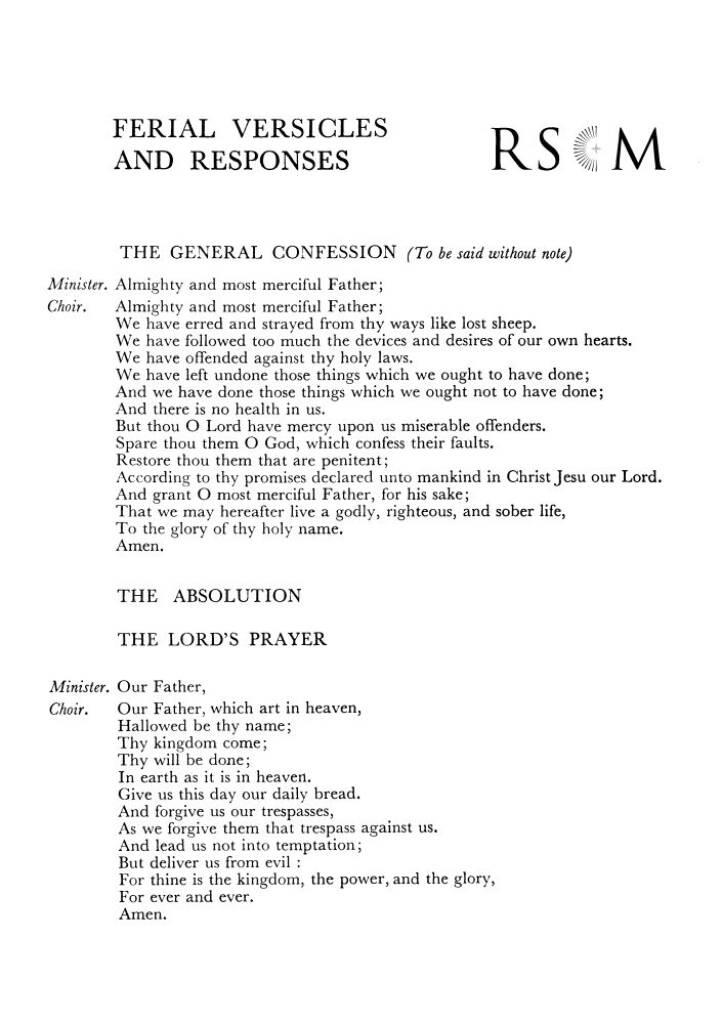 Ferial Versicles and Responses