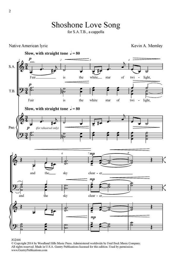 Shoshone Love Song : from Three Native American Songs