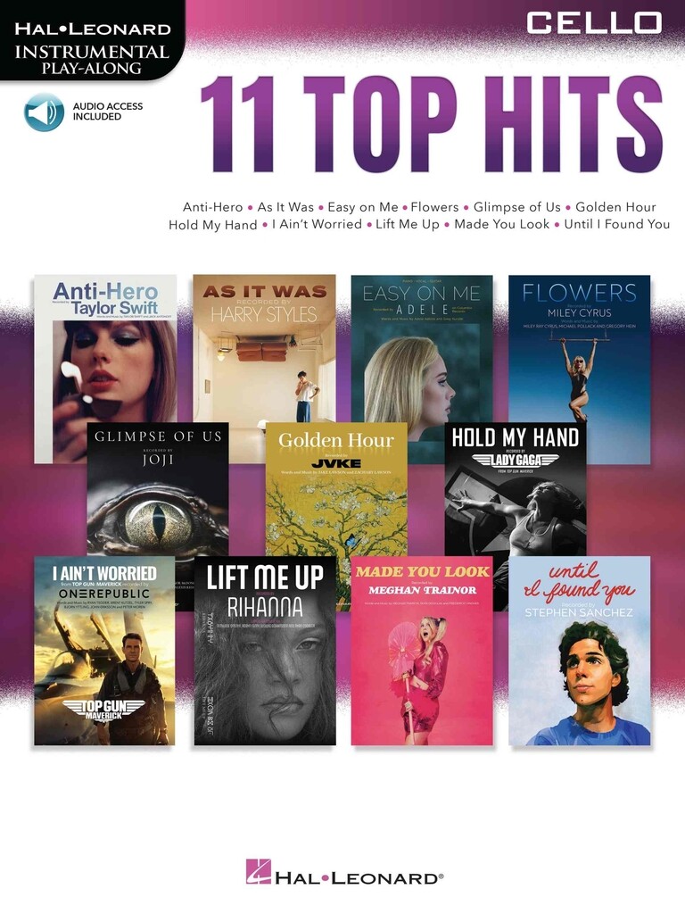 11 Top Hits for Cello : Instrumental Play-Along