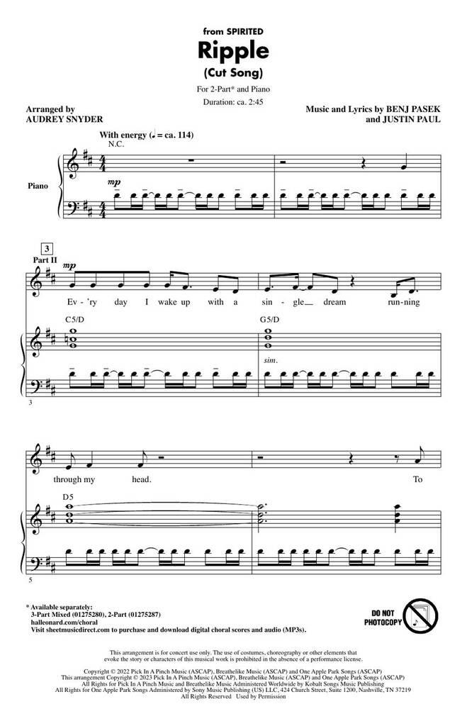 Ripple (Cut Song) [from Spirited] : Discovery Level 2