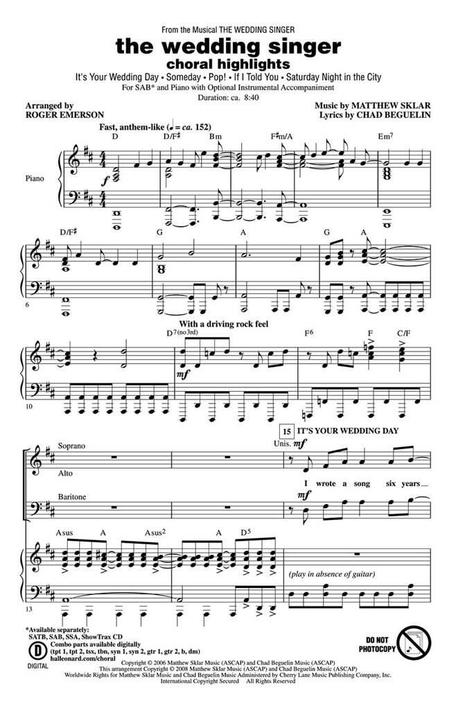 The Wedding Singer : Choral Highlights