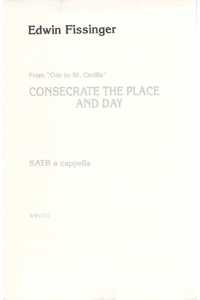 Consecrate the Place and Day