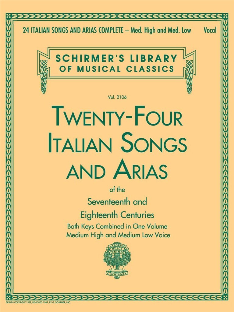 24 Italian Songs & Arias Of The Seventeenth And Eighteenth Centuries