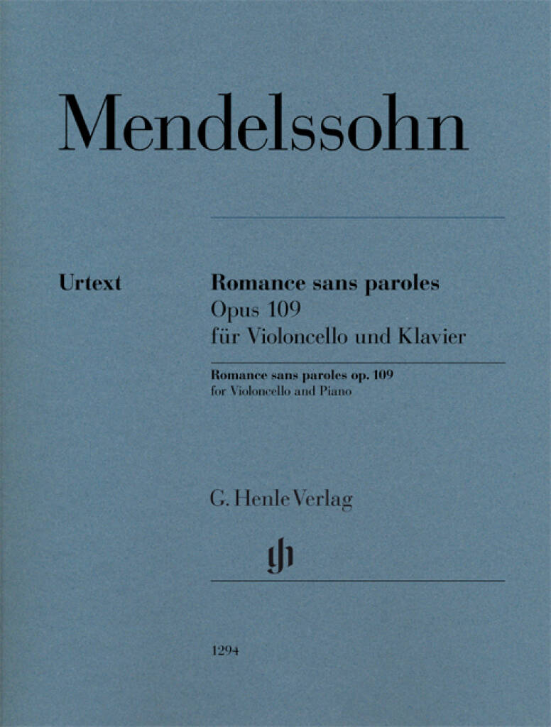 Romance sans paroles op. 109 : for Violoncello and Piano, with marked and unmarked string part