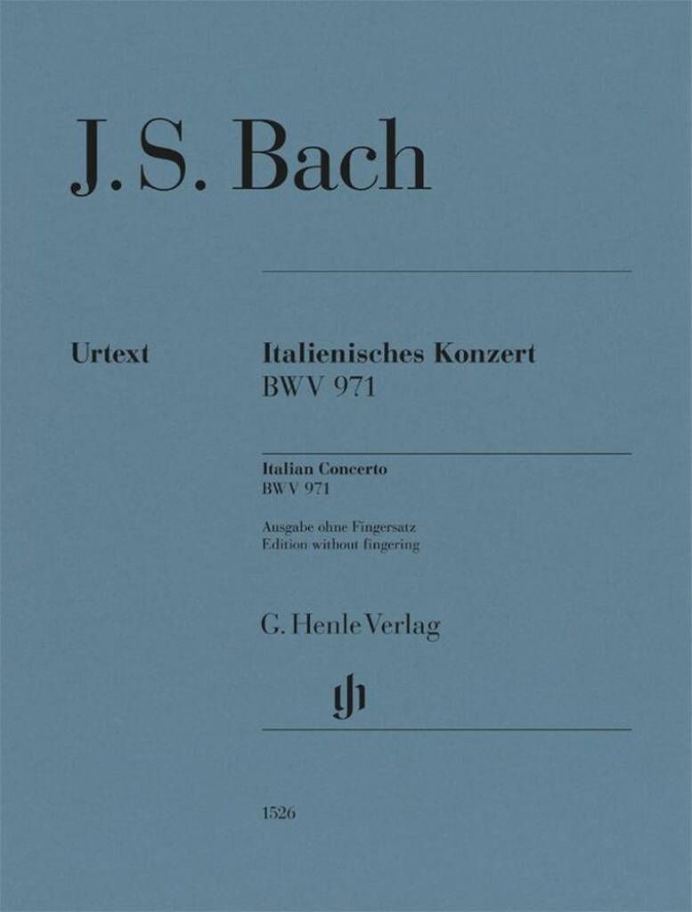 Italienisches Konzert BWV 971 : Urtextausgabe ohne Fingersatz