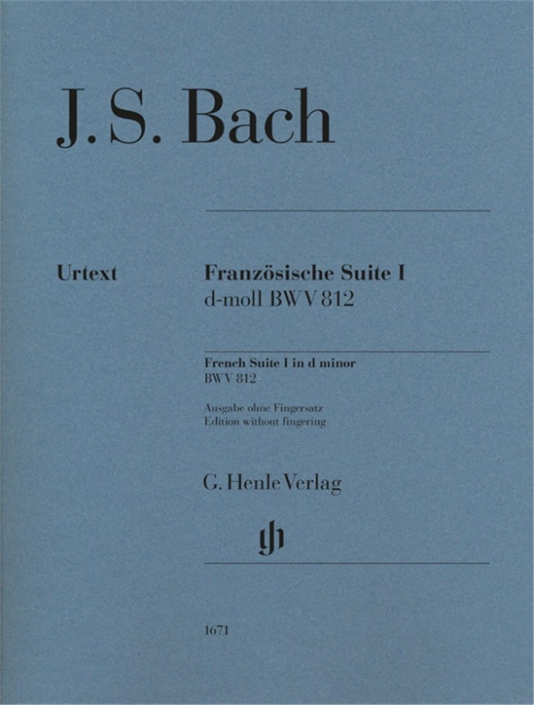 Französische Suite I - D-moll BWV 812 : Ausgabe Ohne Fingersatz