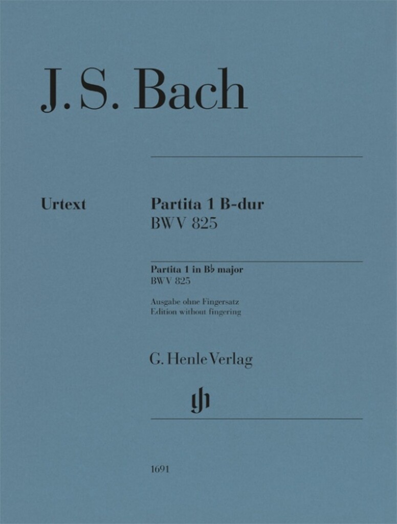 Partita 1 B-dur - BWV 825 : Ausgabe ohne Fingersatz