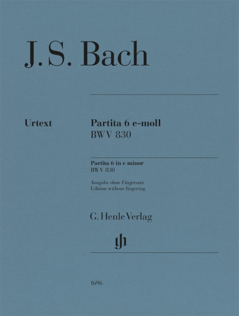 Partita 6 E-Moll BWV 830 : Ausgabe Ohne Fingersatz
