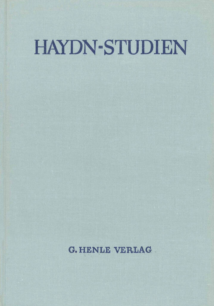 Haydn-Studien Einb.-Decke 1 : Haydn Studies Cover 1
