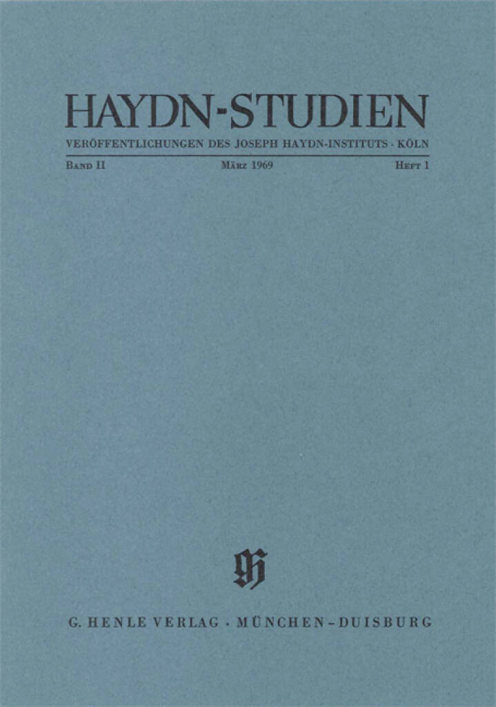 Haydn-Studien Bd. 2 Heft 1 : Haydn Studies Vol. 2 No. 1