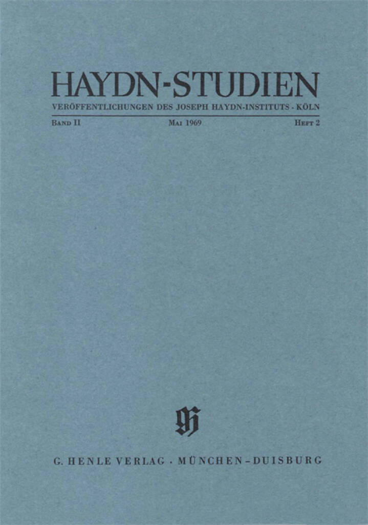 Haydn-Studien Bd. 2 Heft 2 : Haydn Studies Vol. 2 No. 2