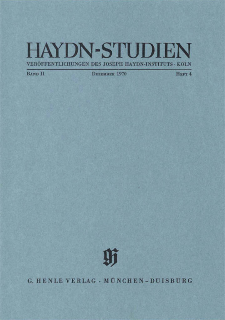 Haydn-Studien Bd. 2 Heft 4 : Haydn Studies Vol. 2 No. 4