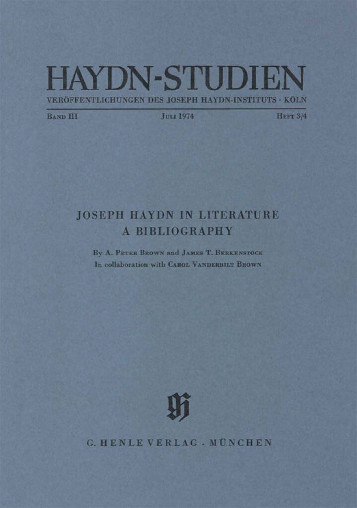 Haydn-Studien Bd. 3 Heft 3/4 : Haydn Studies Vol.3 No. 3/4