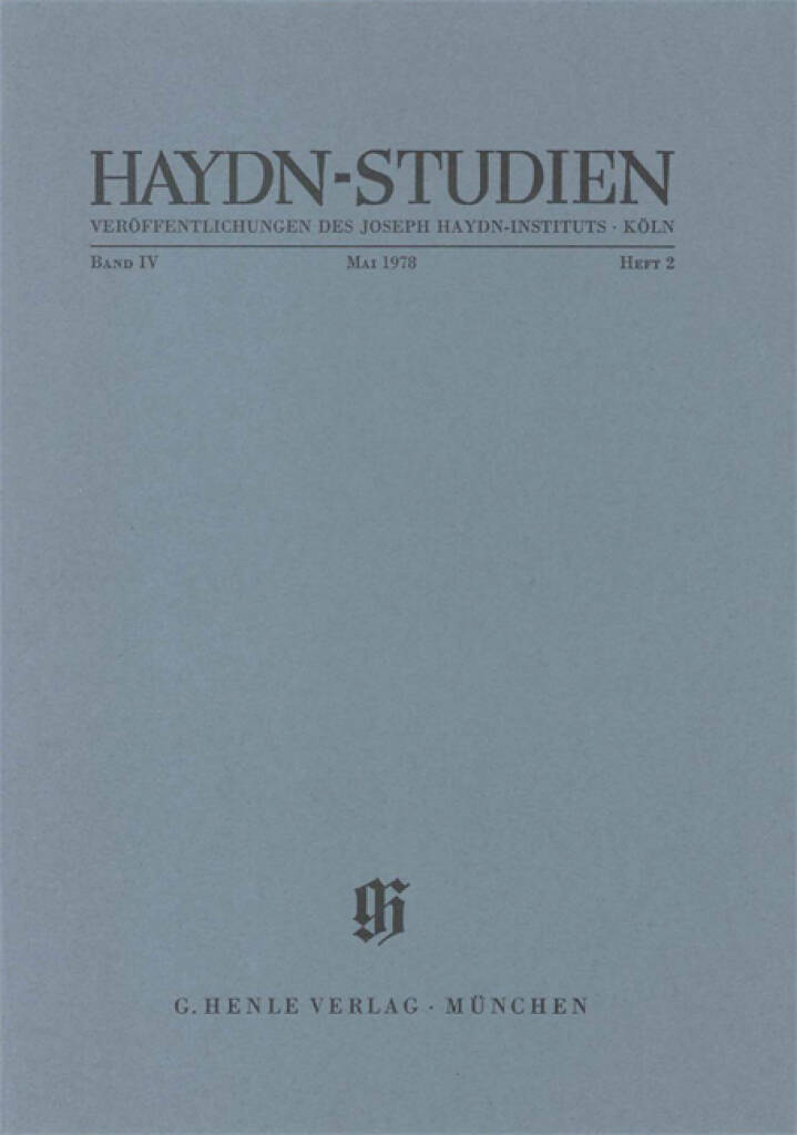 Haydn-Studien Bd. 4 Heft 2 : Haydn Studies Vol. 4 No. 2