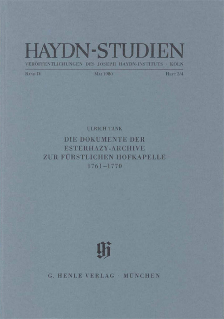 Haydn-Studien Bd. 4 Heft 3/4 : Haydn Studies Vol.4 No. 3/4