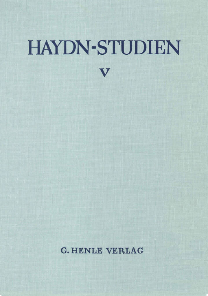 Haydn-Studien Einb.-Decke 5 : Haydn Studies Cover 5