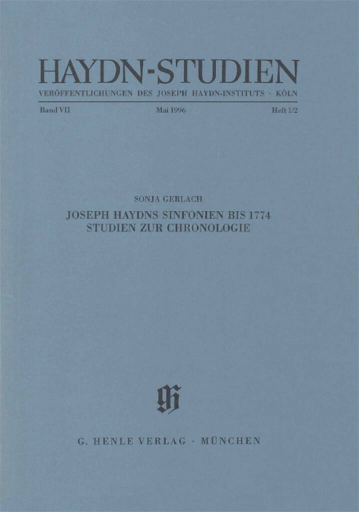 Haydn-Studien Bd.7 Heft 1/2 : Haydn Studies Vol.7 No. 1/2