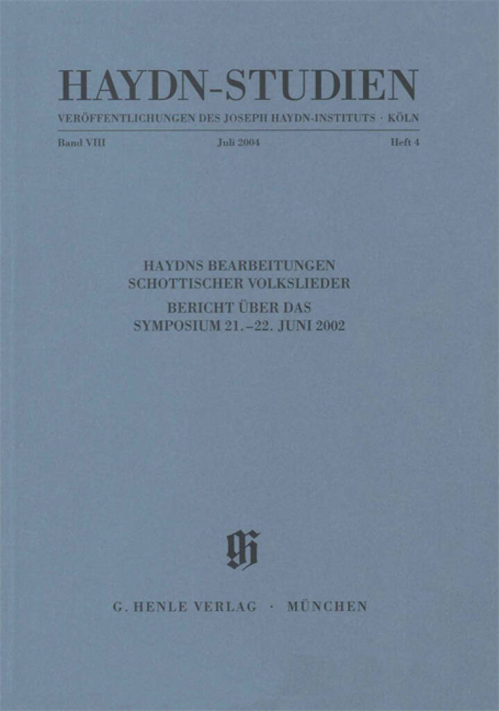 Haydn-Studien Band 8 Heft 4 : Haydn Studies Vol. 8 No. 4