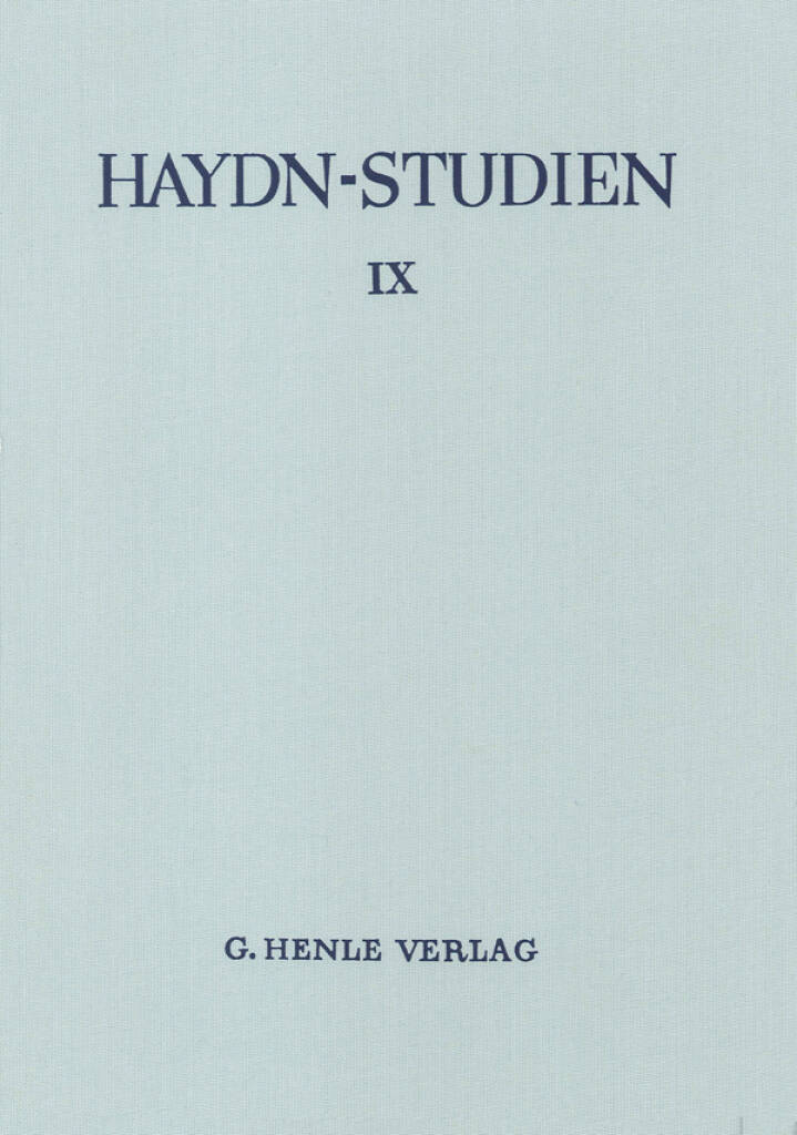 Haydn Studien Einb.-Decke 9 : Haydn Studies Cover 9