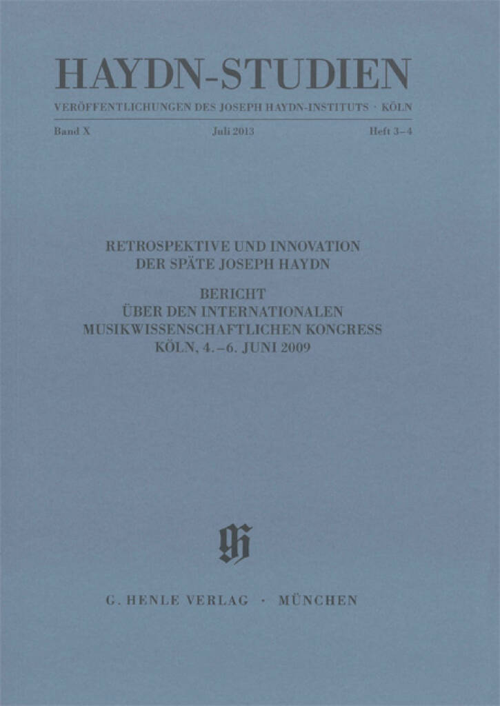 Haydn Studien Band 10 Heft 3/4